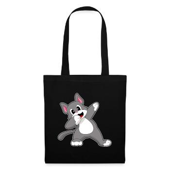 Katze Hip Hop Tanz - Stoffbeutel - Schwarz - Vorne