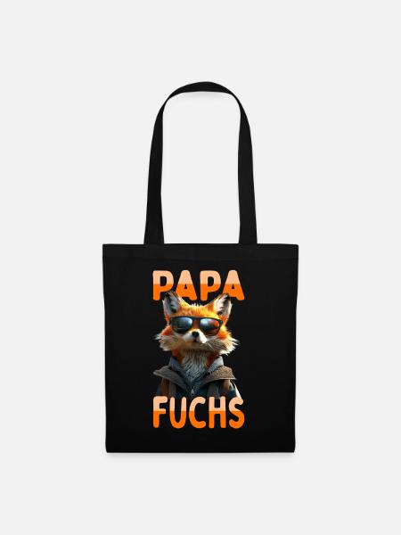 Papa Fuchs Daddy Dad Vater Füchse Vatertag Fuchs - Stoffbeutel - Schwarz
