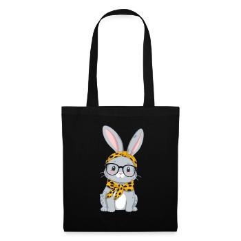 Maman Lapin Mignon Lapin Maman Mignon Lapin de Pâques - Sac en tissu - noir - Devant