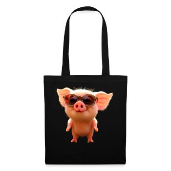 Pig Domestic Pig Pig Piglet Piggy - Tote Bag - black - Front