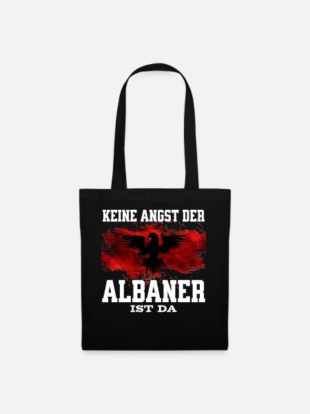 Adlerkraft im RotSchwarz für Albaner - Stoffbeutel - Schwarz