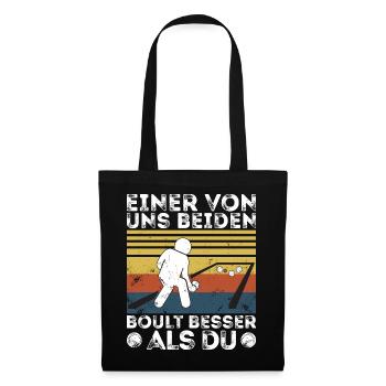 L’un de nous deux boult - bouler petanque - Sac en tissu - noir - Devant