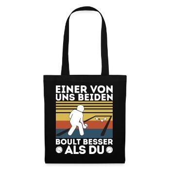 L’un de nous deux boult - bouler petanque - Sac en tissu - noir - Devant