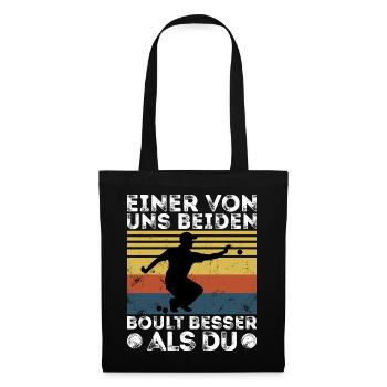 L’un de nous deux boult - bouler petanque - Sac en tissu - noir - Devant