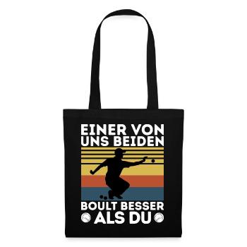 L’un de nous deux boult - bouler petanque - Sac en tissu - noir - Devant
