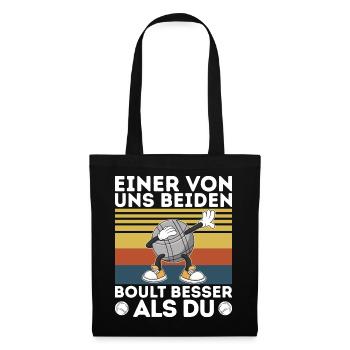 L’un de nous deux boult - bouler petanque - Sac en tissu - noir - Devant
