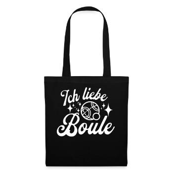 Ich liebe Boule! Bouler Outfit Petanque Kugeln - Stoffbeutel - Schwarz - Vorne