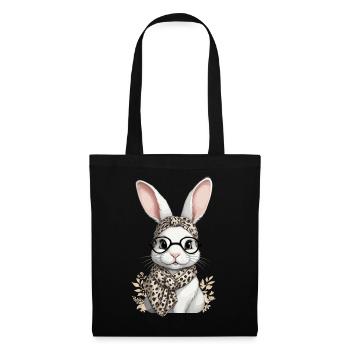Maman Lapin Mignon Lapin Maman Mignon Lapin de Pâques - Sac en tissu - noir - Devant