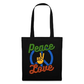 Paix Amour - Sac en tissu - noir - Devant