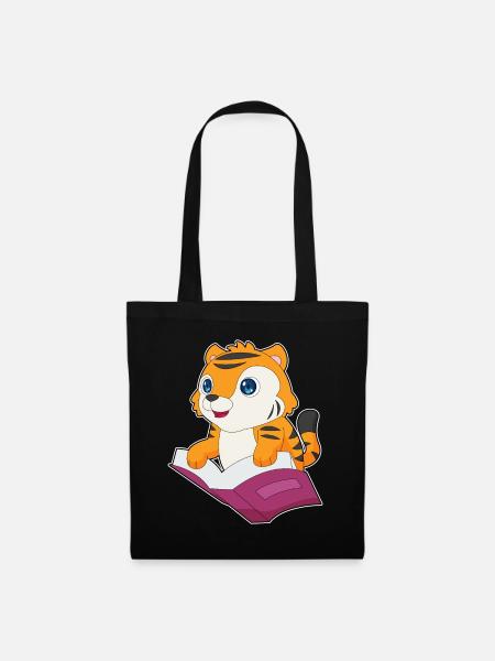 Tiger Buch - Stoffbeutel - Schwarz