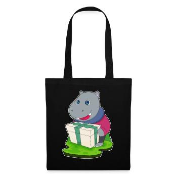 Forfait de Noël hippopotame - Sac en tissu - noir - Devant