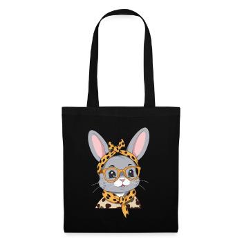 Maman Lapin Mignon Lapin Mère Mignon Lapin de Pâques - Sac en tissu - noir - Devant