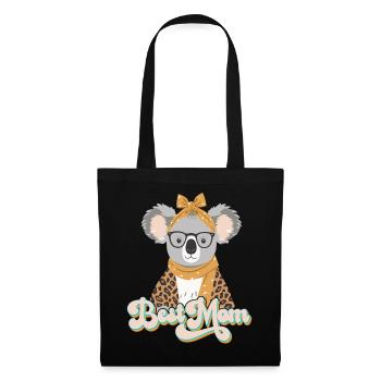 Drôle Koala Maman Mignon Maman Koala Ours - Sac en tissu - noir - Devant