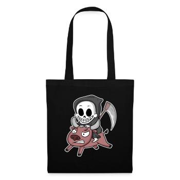 Motif de la vache de la faucheuse - Sac en tissu - noir - Devant