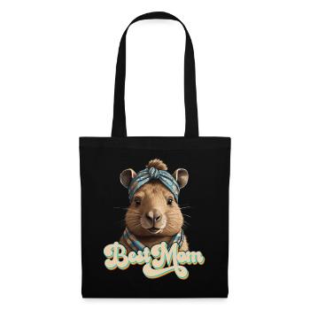 Drôle Capybara Maman Capybara Fête des Mères - Sac en tissu - noir - Devant