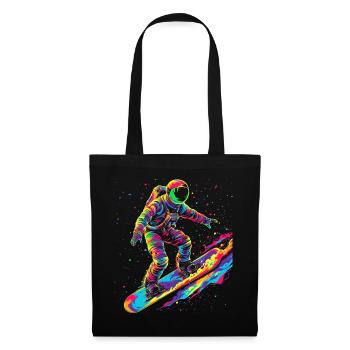 Astronaut Surfing Planet Space Pop Art - Tote Bag - black - Front
