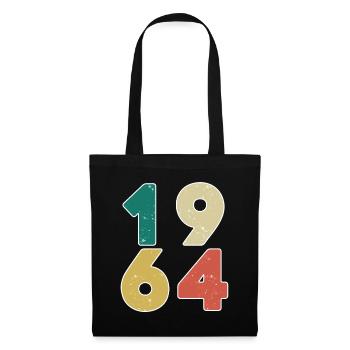 1964 - Jahrgang 1964 - Baujahr 1964 - Stoffbeutel - Schwarz - Vorne