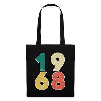 1968 - Jahrgang 1968 - Baujahr 1968 - Stoffbeutel - Schwarz - Vorne