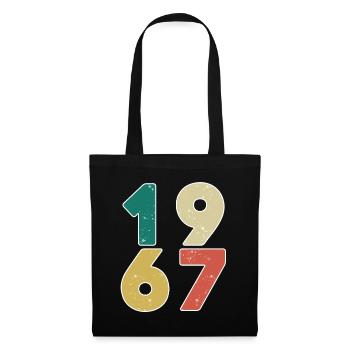 1967 - Jahrgang 1967 - Baujahr 1967 - Stoffbeutel - Schwarz - Vorne
