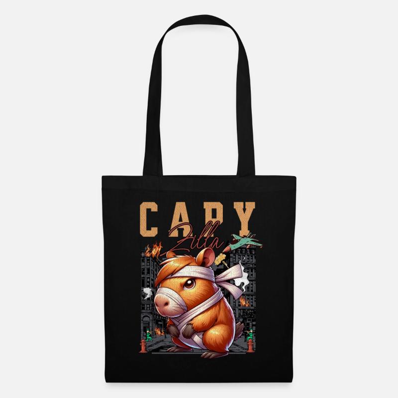 Capybara Capyzilla - Stoffbeutel - Schwarz