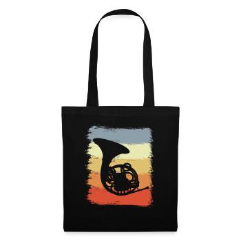 Cor français rétro - Sac en tissu - noir - Devant