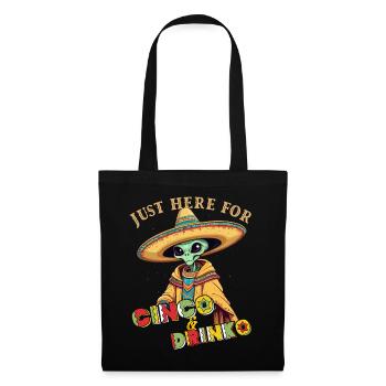 Lustiger Fiesta Alien Mexikanischer Feiertag - Stoffbeutel - Schwarz - Vorne