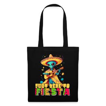 Here for Fiesta funny saying mexican - Tote Bag - black - Front