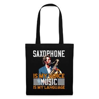 Funny Saxophone Design for Jazz Music Lovers - Tote Bag - black - Front