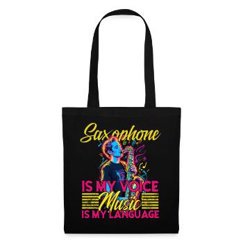 Funny Saxophone Design Saxophone Player Jazz - Tote Bag - black - Front