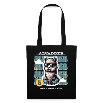 Alvadder Alpaka Papa Vater Vatertag - Stoffbeutel - Schwarz - Vorne