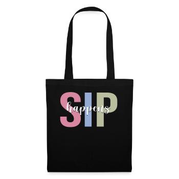 Wine drinker drinks wine glass - Tote Bag - black - Front