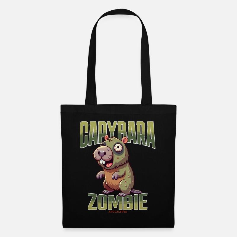 Capybara Zombie - Stoffbeutel - Schwarz