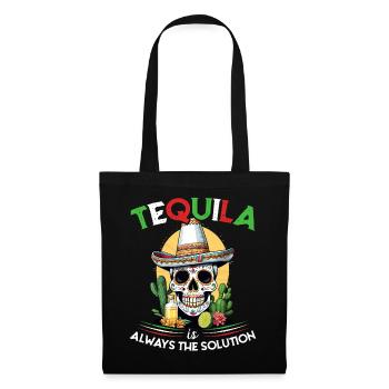 Lustiger Tequila Spruch Cinco De Mayo Design - Stoffbeutel - Schwarz - Vorne
