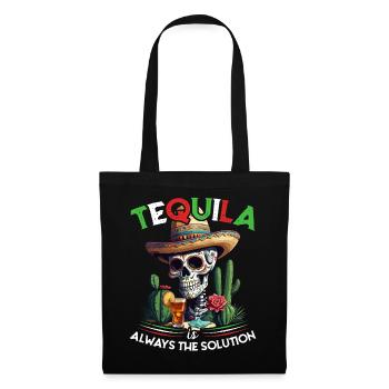 Lustiger Tequila Spruch Cinco De Mayo Design - Stoffbeutel - Schwarz - Vorne