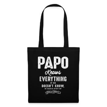 Papo Knows Everything - Father's Day - Tote Bag - black - Front