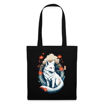 Ukiyo-E Style artistique japonais Kitsune Renard - Sac en tissu - noir - Devant