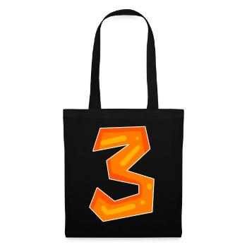 3 orange - Sac en tissu - noir - Devant
