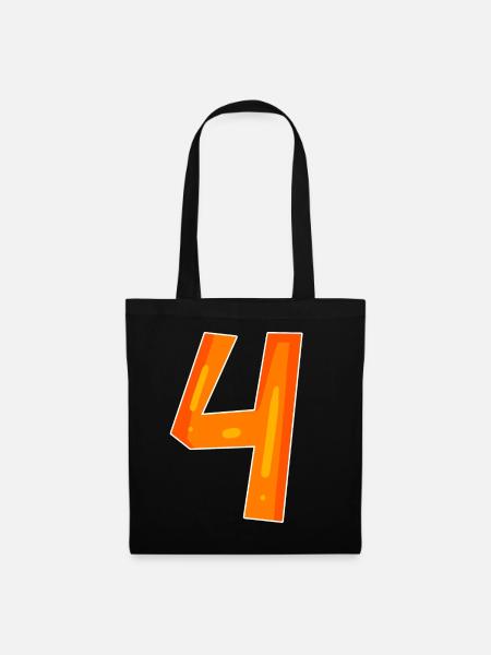 4 orange - Stoffbeutel - Schwarz