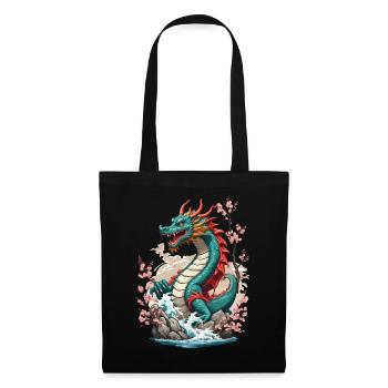 Cerfs-volants japonais vintage Cherry Blossoms Vaporwave - Sac en tissu - noir - Devant