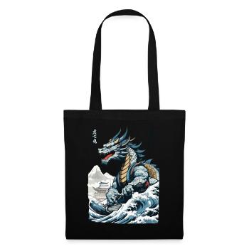 Dragon Anime Japanese Vintage Cherry Blossoms - Tote Bag - black - Front