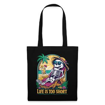 Funny skeleton with saying for the holiday - Tote Bag - black - Front