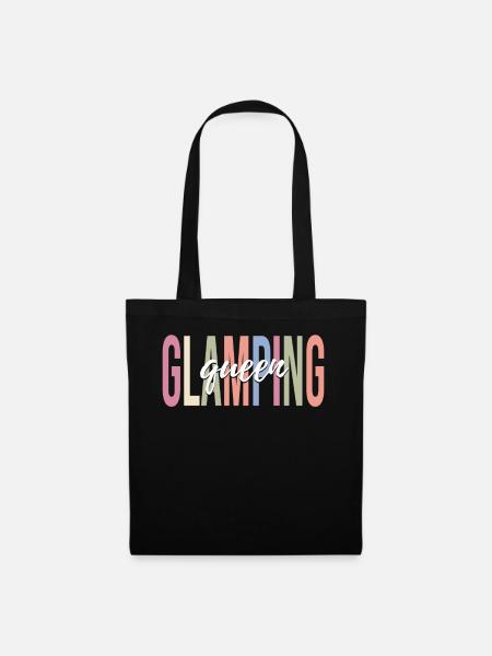 Weiblicher Glamper Camping - Stoffbeutel - Schwarz