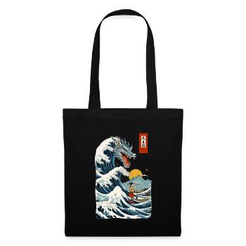 Cerfs-volants japonais vintage Ukiyo-E Japan Wave - Sac en tissu - noir - Devant