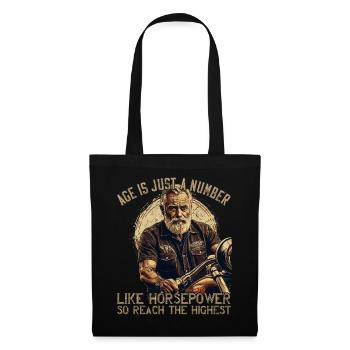 Drôle de motard grand-père moto vintage style rétro - Sac en tissu - noir - Devant