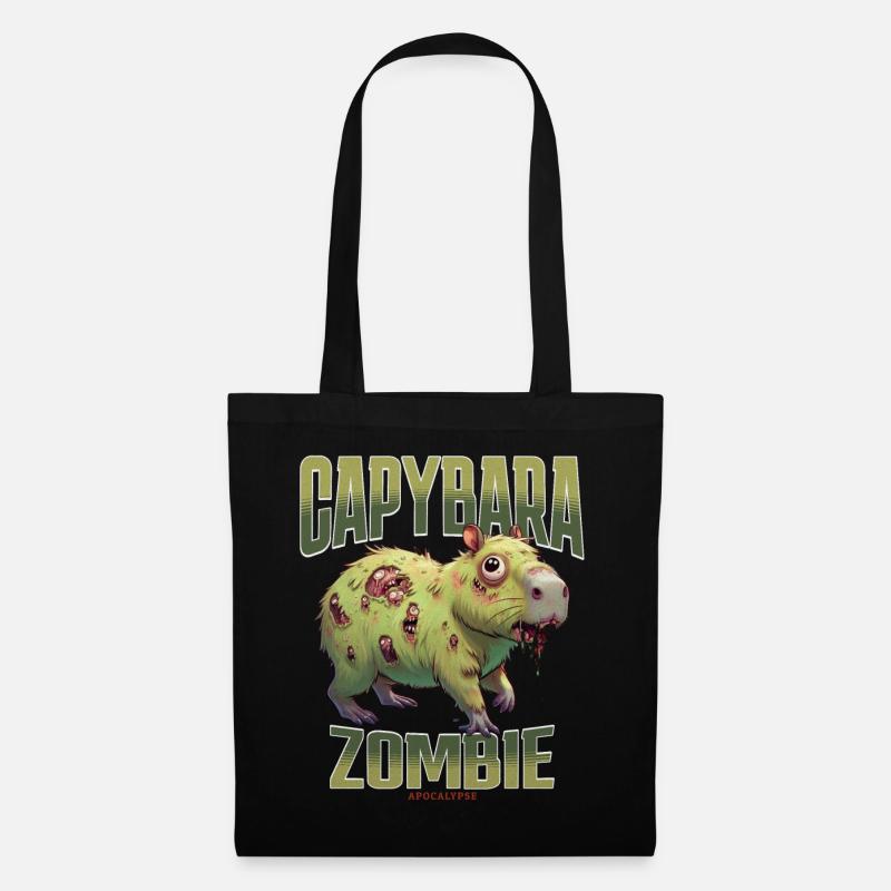 Capybara Zombie - Stoffbeutel - Schwarz