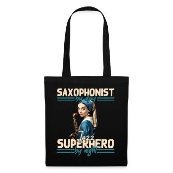 Lustiges Saxophon Design Jazz Musik Liebhaber - Stoffbeutel - Schwarz - Vorne