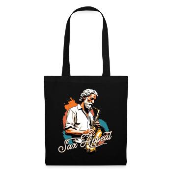 Funny saxophone design with sax appeal - Tote Bag - black - Front