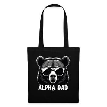 Alpha Dad Lustiger Bären Vater Perfekter Style - Stoffbeutel - Schwarz - Vorne