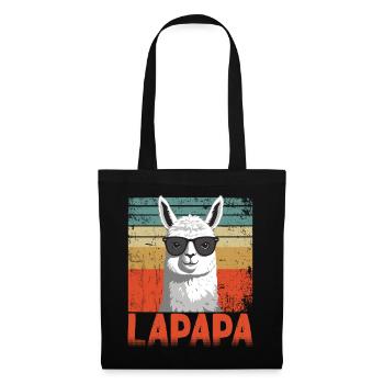 Lapapa Lustiger Lama Vater Perfekter Style - Stoffbeutel - Schwarz - Vorne