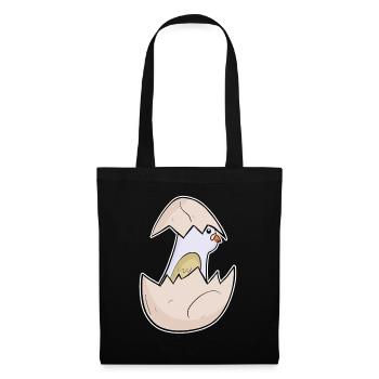 Bébé oiseau colombe motif enfant - Sac en tissu - noir - Devant